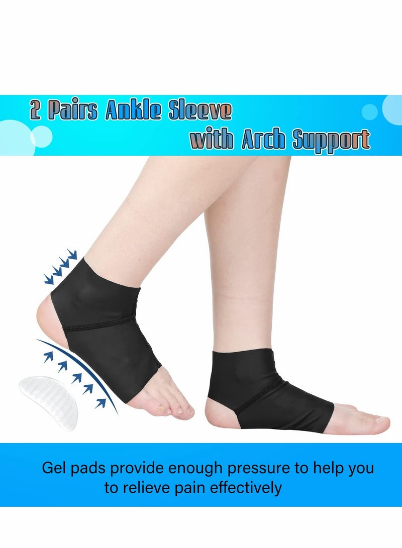 ​Arch Support Brace, Ankle Sleeve with Gel Pads, Foot Compression Sleeve for Plantar Heel Spurs Pain Relief, Men and Women (2 Pairs) - Image 3