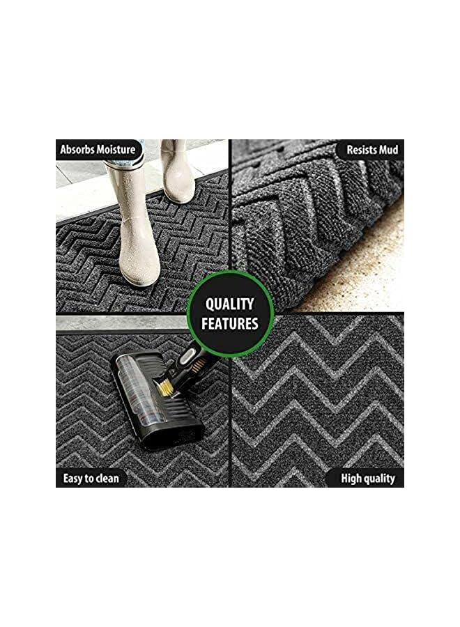 The Bros Ultra Absorbent Moisture Guard Doormat, Door Mat Home Welcome Mats Outdoor and Indoor, Front Welcome Mat Doormat for Home Entrance, Outside Entry, Yard, Floor [75 * 45CM][Black] - Image 4