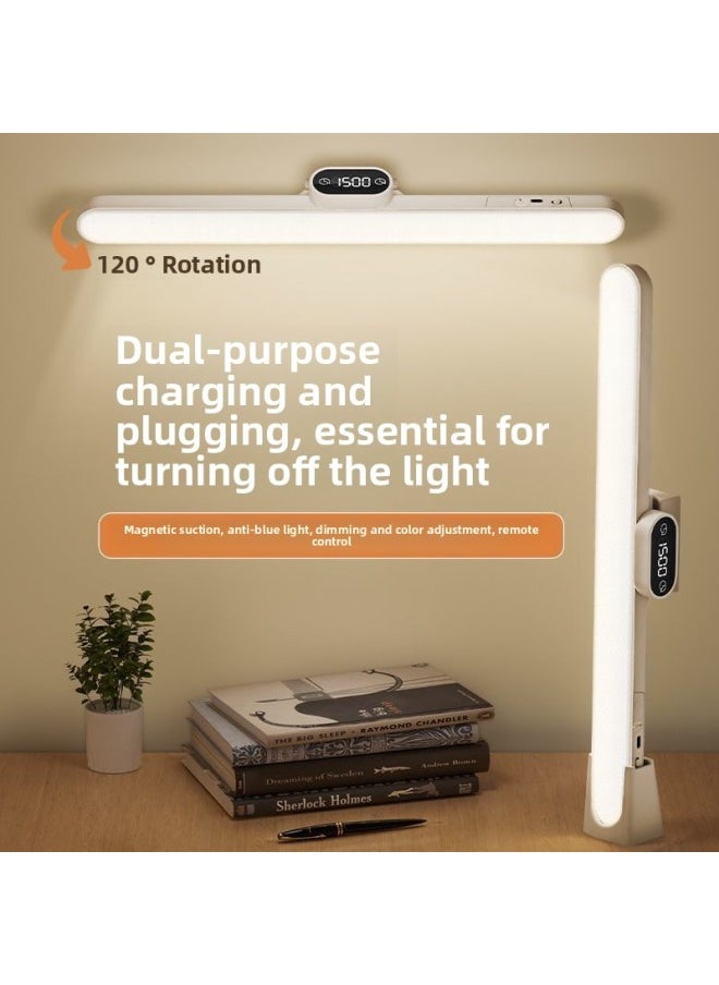 Generic - Desk Lamp Dormitory Eye Protection Learning Special LED Magnetic Lamp Rechargeable Bedroom Bedside Lamp University Dormitory Cool Lamp-Specification:Plug-in Model -Power:23cm Short Model Without Clock - Image 1