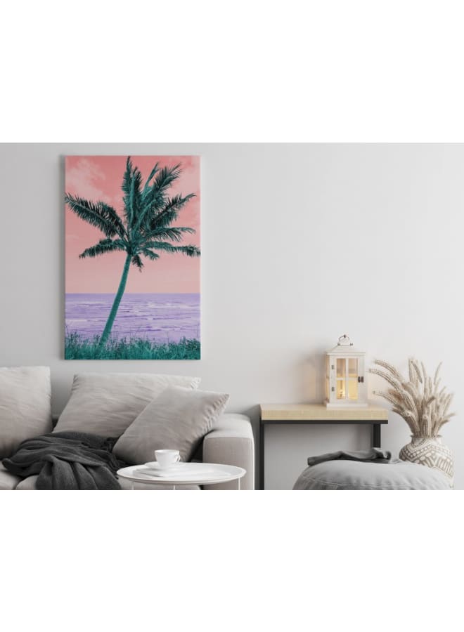 Home Gallery Colorful retro landscape vaporwave style Printed Canvas wall art 120x80 - Image 4