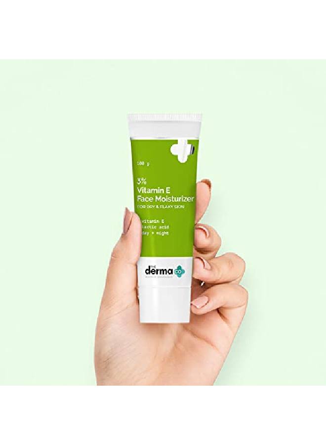 THE derma Co مرطب للوجه بفيتامين E بنسبة 3% مع حمض اللاكتيك بفيتامين E للبشرة الجافة والمتقشرة 100 جم - Image 3