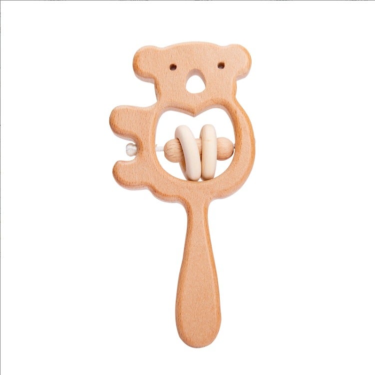 Asahi Baby Hand Rattle - Wooden Toy for Chewing, Soothing & Grip Training - Image 1