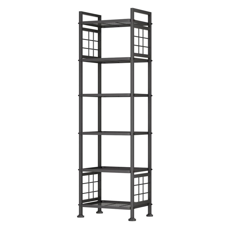 GIOTORENT 6Wire Standing Storage Shelf for Bathroom Organizers and Storage Laundry Room Organization Metal Shelving Unit Pantry Rack for Kitchen Bathroom Black