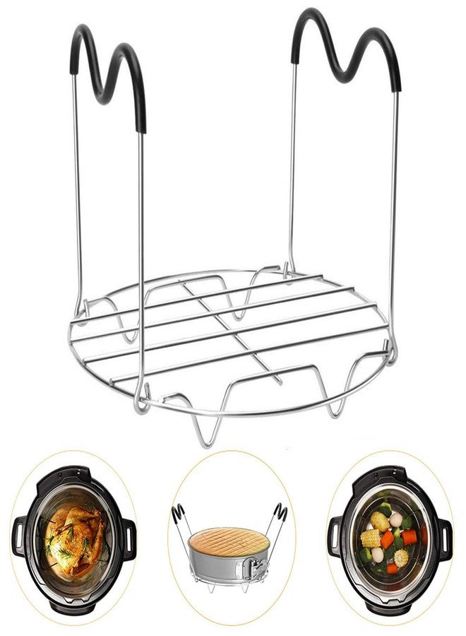 Tookie Steamer Rack Trivet with Silicone Handle Compatible with Instant Pot, 6, 8 Quart Steamer Wire Cooling-Rack Trivet Accessory for Healthier Meals, Multi-Use Rack for Roasting & Serving - Image 2