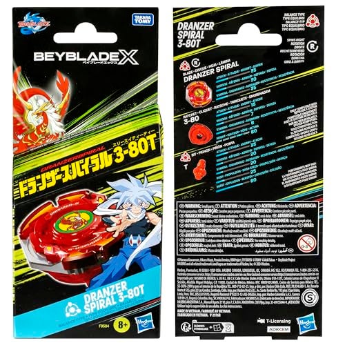 BeyBlade بيبلاد إكس درانزر سبيرال 3-80T نوع توازن دوار يمين-دوران وموقد؛ ألعاب دوارة للقتال للأطفال من عمر 8 سنوات - Image 5