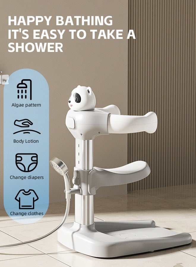 Soft Touch Baby Shower Stand Panda Toddler Bath Support with Seat Portable Bath Helper for Infants & Toddlers Durable Baby Bath Aid with High Adjustable Baby Shower Support for 6 Months+ Baby - Image 3
