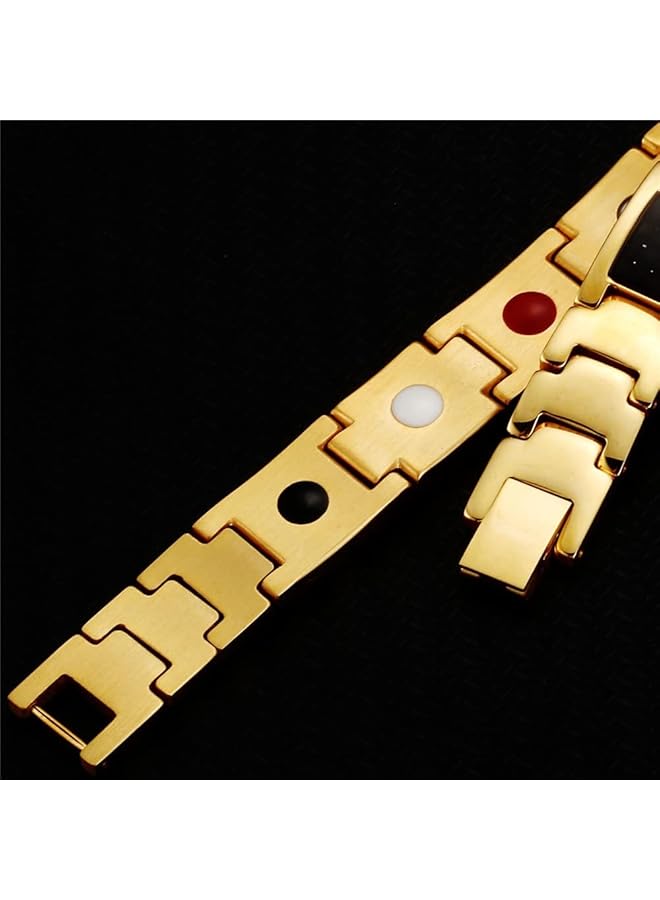 AC&L Unisex Magnet Contemporary Twin Color Design Stainless Steel Bracelet - Image 4