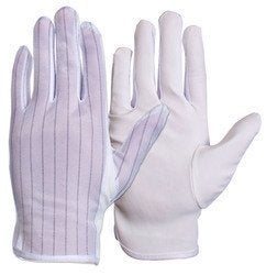 REES52 Anti-Static ESD Safe [Reusable] Protective Dotted Hand Gloves [Medium] - White - Image 1