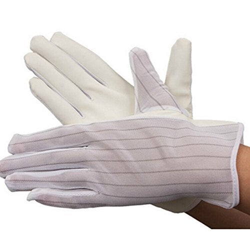 REES52 Anti-Static ESD Safe [Reusable] Protective Dotted Hand Gloves [Medium] - White - Image 5