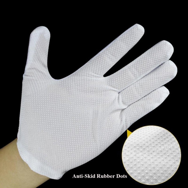 REES52 Anti-Static ESD Safe [Reusable] Protective Dotted Hand Gloves [Medium] - White - Image 4