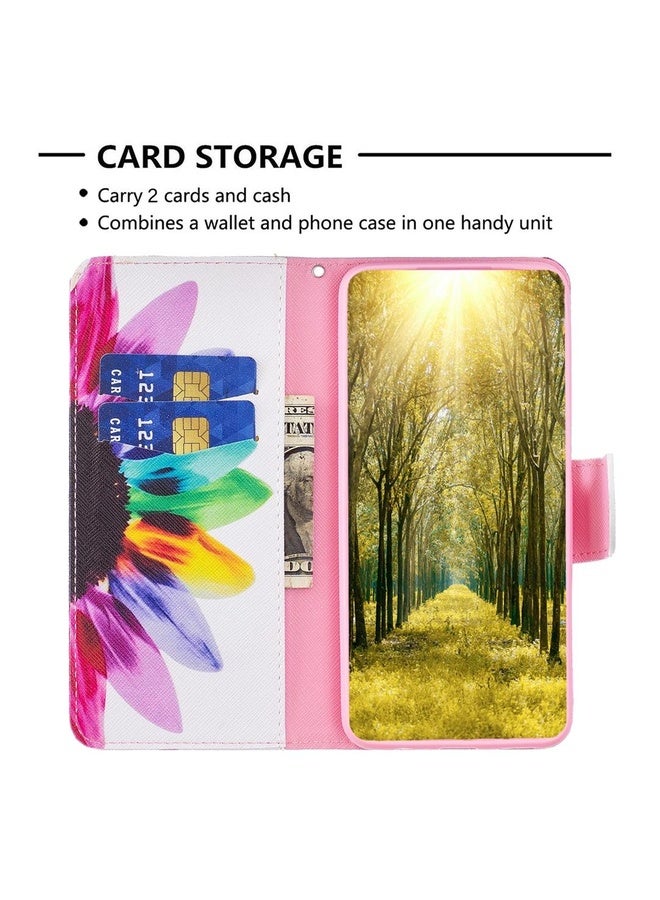 Case Cover For Honor 90 5G Colored Drawing Pattern Leather Phone Case(Sun Flower)