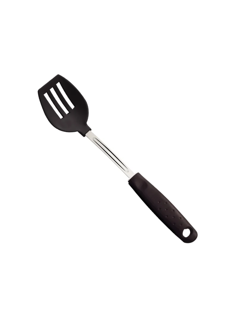 TRAMONTINA Tramontina Utilita Black Nylon Slotted Serving Spoon with Stainless Steel Shank and Black Polypropylene Handle