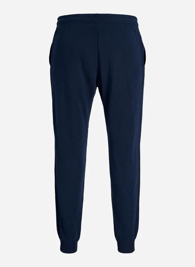 JACK & JONES Navy Blue Drawstring Waist Cuffed Joggers
