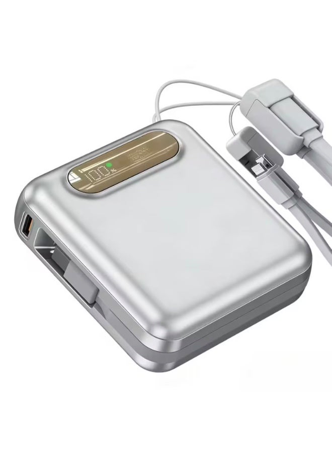 Genrics Magnetic Portable Power Bank, Supports Fast Charging Output, 10,000Mah Capacity | Multiple Protections, Built-In Apple And Type-C Charging Cables, Lightweight And Portable, a Must-Have for Commuting, Compatible with Various Devices, Suitable for Different Scenarios - Image 3
