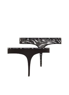 CALVIN KLEIN Women's 2 Pack Thongs  - Cotton, Black  - Image 5