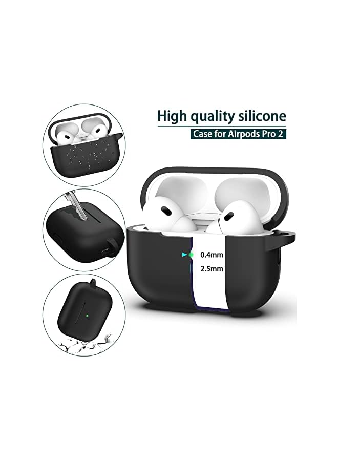 erorex Air Pods Pro Case 2Nd 1St Generation 2023 2022 2019 With Cleaning Kit And 4 Pairs Replacement Ear Tips Xs S M L Silicone Cover Compatible With Air Pods Pro 2 Usb C Lightning Cable Black - Image 3