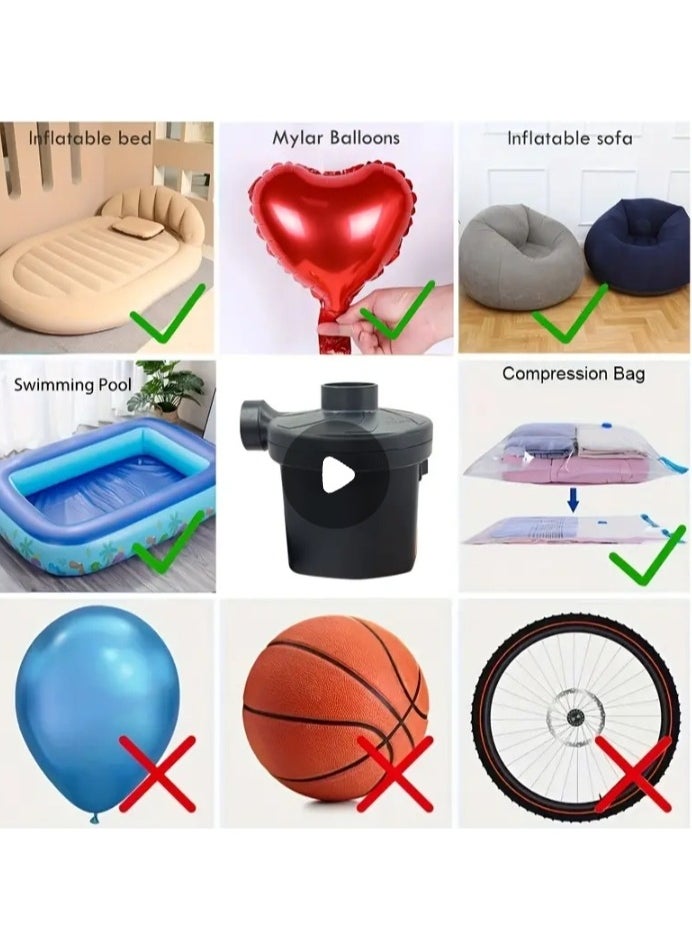Generic - Electric Air Blower Equipped with 3 Nozzles to Inflate the Swimming Pool, Sofa, Air Bed, Air Mattress, Inflatable Home Furniture, and All Inflatable Swimming Supplies from Boats and Swimming Pools. - Image 1