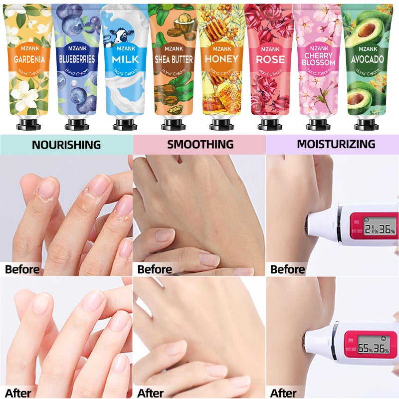 MZANK 14 Pack Hand Cream for Dry Cracked Hands,Stocking Stuffers Gifts for Women Teengirls,Valentines Day Gifts,Bridesmaid Gifts,Nurse Appreciation Gifts,Teacher Appreciation Gifts,Hand Lotion Travel Size - Image 5