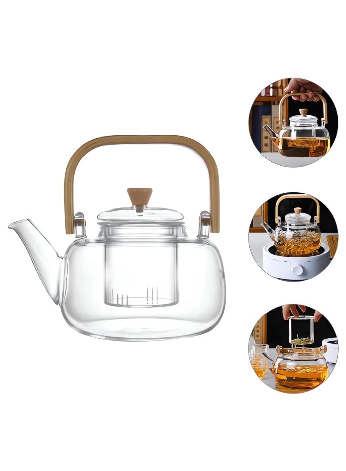 DESSINI 1000ml Glass Tea Kettle with Removable Infuser BPA Free Durable Teapot Coffee Pot Tea Brewer  - Image 2