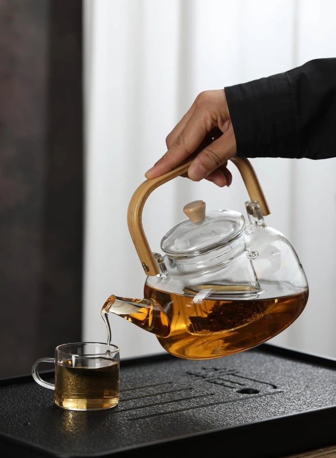 DESSINI 1000ml Glass Tea Kettle with Removable Infuser BPA Free Durable Teapot Coffee Pot Tea Brewer  - Image 4