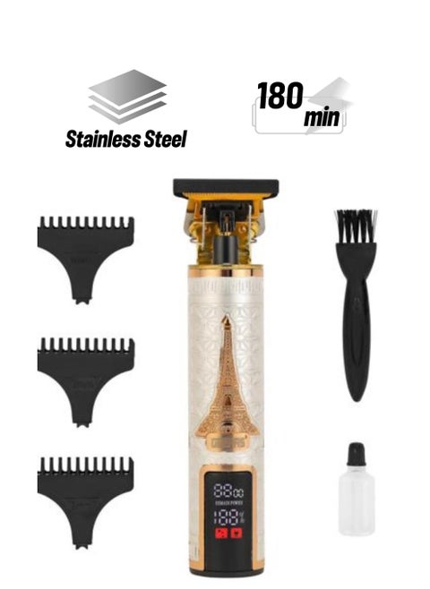 Geepas Professional Digital Hair Clipper- GTR56039| Hair Clipper with High Capacity Li-ion Battery and Fast Charging| High Performance T-Blade for Efficient Operation, Does not Hurt Scalp| LCD Display