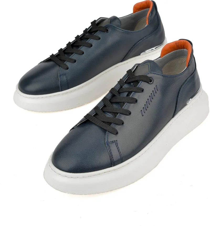 Ziya Men's Leather Sneaker 151987Z024 Navy Blue