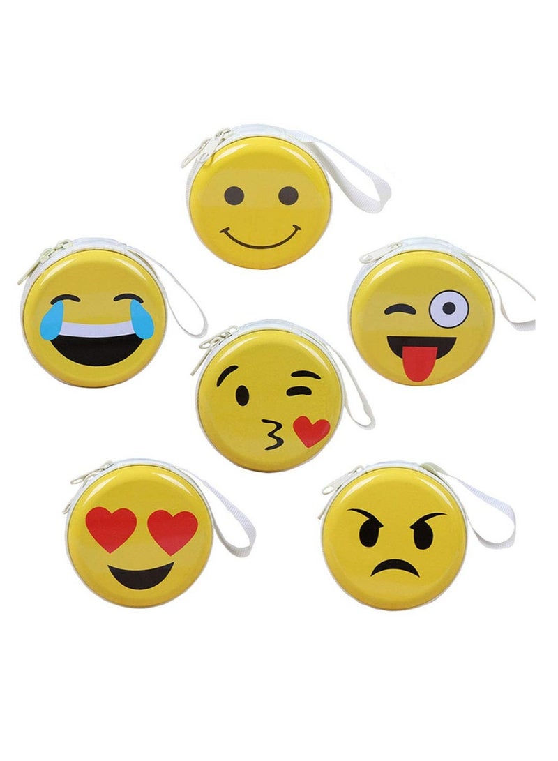 محفظة عملات صغيرة للأطفال، حقيبة مفاتيح تعبيرية، حقيبة يد، عبوة صغيرة لتخزين العملات، صينية، سماعات، كابل بيانات، هدية للأولاد والبنات (6 قطع عشوائية) - Image 1