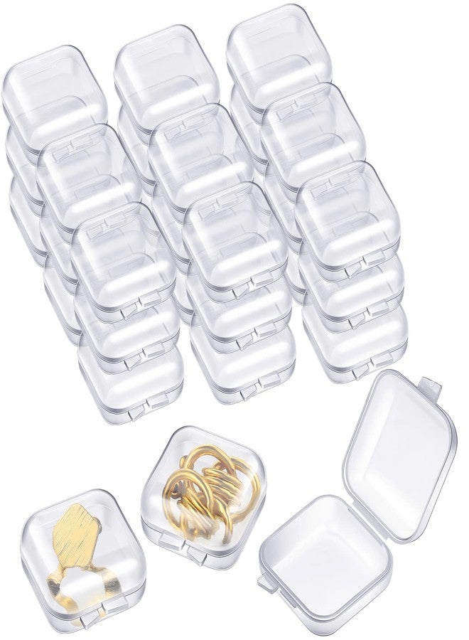 Chunful 100 Pack Mini Clear Plastic Jewelry Box Earring Organizers Small Storage Containers with Hinged Lid for Earrings Pearl Bracelets and Small Accessories - Image 1