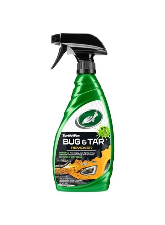 Turtle Wax Bug & Tar Remover Spray 473ml, Car Exterior Cleaner for Tar Tree Sap Road Grime Bug Residue Adhesive Stain Removal Safe for Paint Glass Chrome Plastic and Headlights