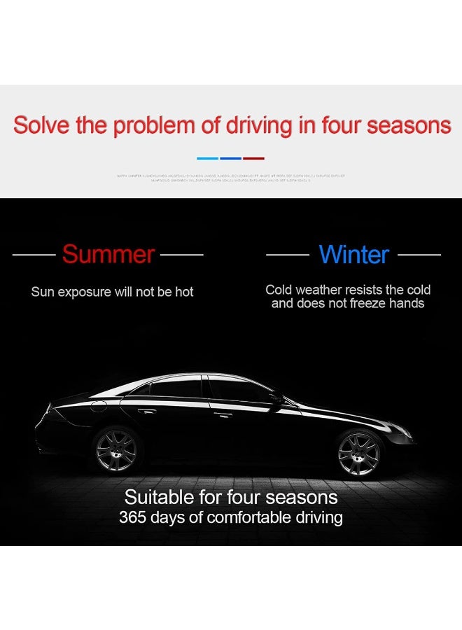 موب غطاء مقبض عجلة قيادة السيارة العالمي، طقم من قطعتين، نسيج كربوني، تصميم منقسم مضاد للانزلاق، سهل التركيب، قبضة مريحة لجميع المركبات، مقاوم للعرق، ممتص للصدمات، مقبض عجلة قيادة ناعم واقٍ للسيارات وسيارات الدفع الرباعي والشاحنات - Image 5