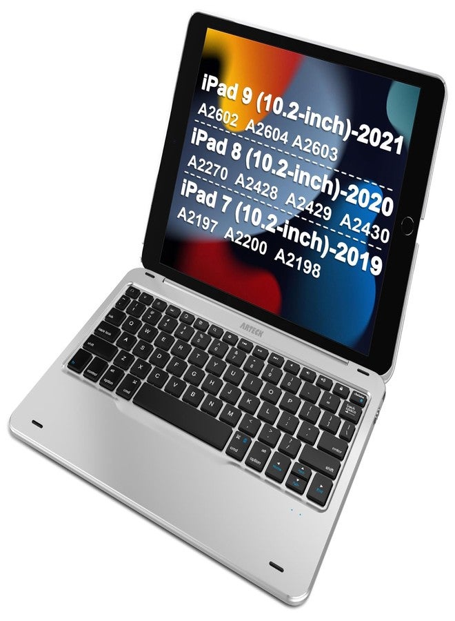 Arteck iPad 9th Gen (10.2-inch, 2021) Keyboard Case, Ultra-Thin Bluetooth Keyboard with Folio Full Protection Case for Apple 10.2-inch iPad 9 (2021) 8 and 7 with 130 Degree Swivel Rotating - Image 1