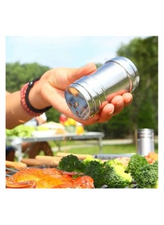 Generic Set of 3 Stainless Steel Salt Shakers for Cheese, Pepper and Salt  - Image 2
