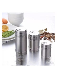 Generic Set of 3 Stainless Steel Salt Shakers for Cheese, Pepper and Salt  - Image 5