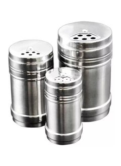Generic Set of 3 Stainless Steel Salt Shakers for Cheese, Pepper and Salt  - Image 1