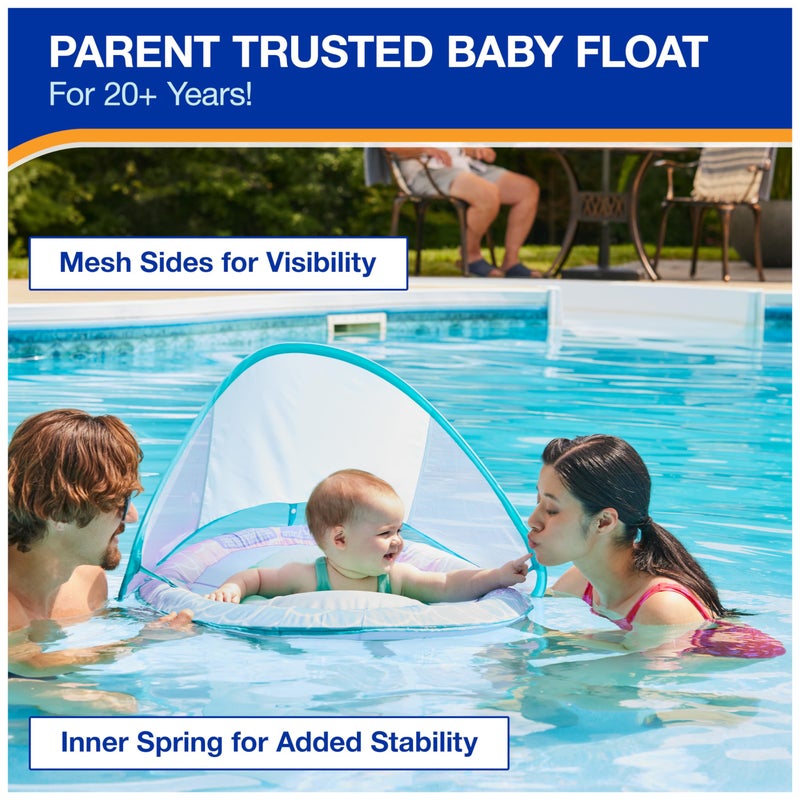 Swimways Baby Spring Float, Baby Pool Float with Canopy & UPF Protection, Swimming Pool Accessories for Kids 9-24 Months, Shark - Image 4