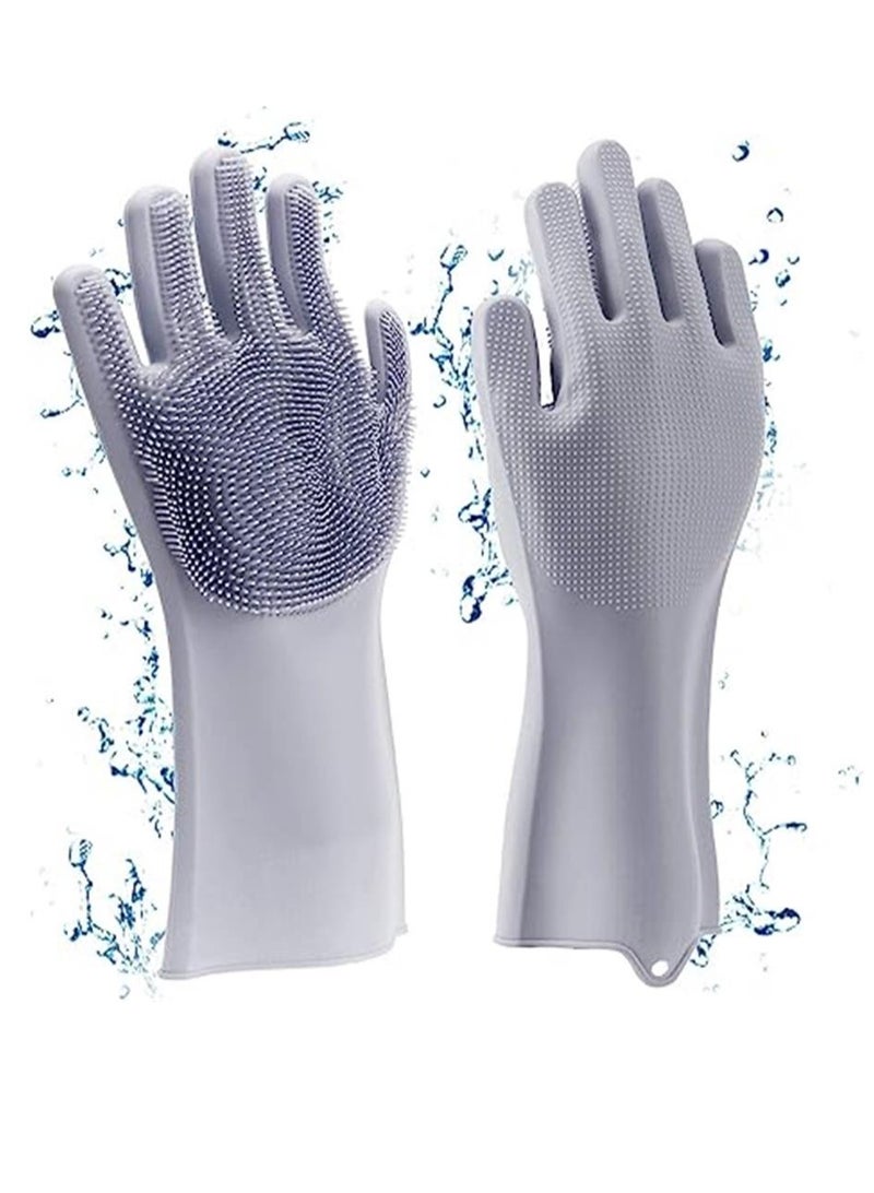 Magic Silicone Dishwashing Gloves Cleaning Scrubbing-Dish Wash Silicone Gloves Great for Washing Dish,Kitchen,Car,Bathroom and More. - Image 1