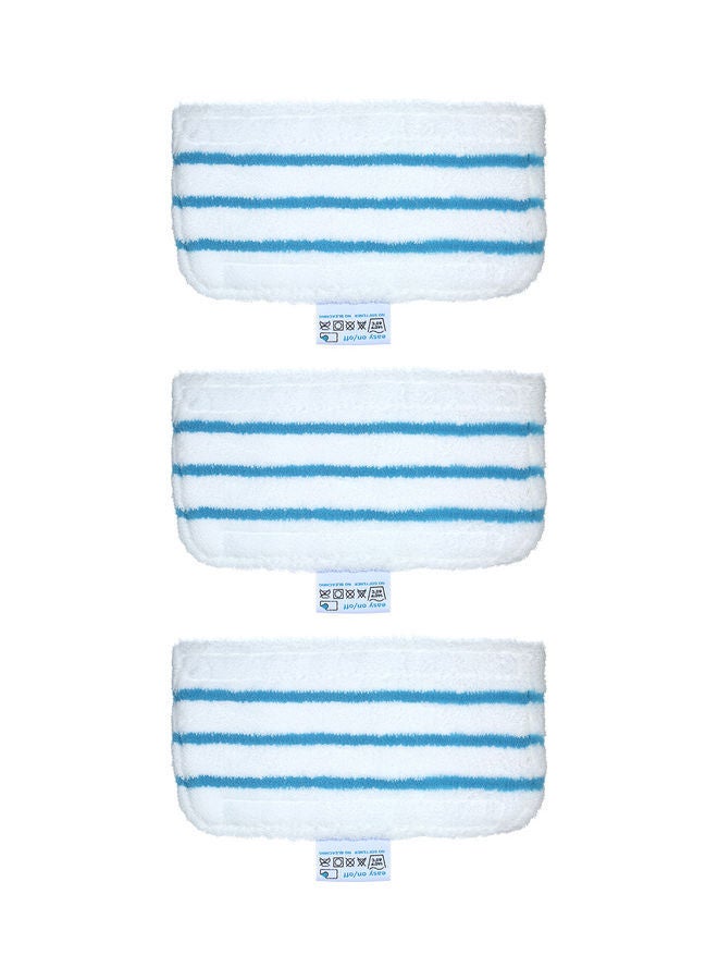 NIBEMINENT Pack Of 3 Replacement Mop Pads White/Blue 31x17cm - Image 1
