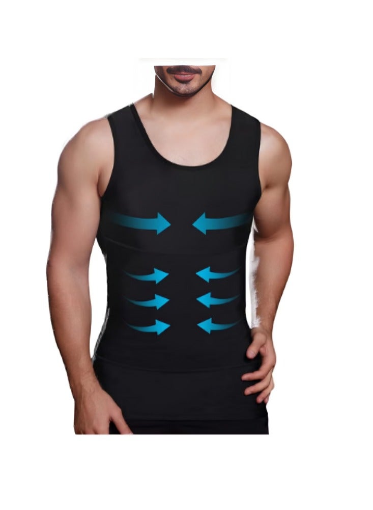 Relax Smart Men’s Slimming Belt 2-Piece Body Shaper Vest – Waist Trainer & Back Support Compression Top - Image 1
