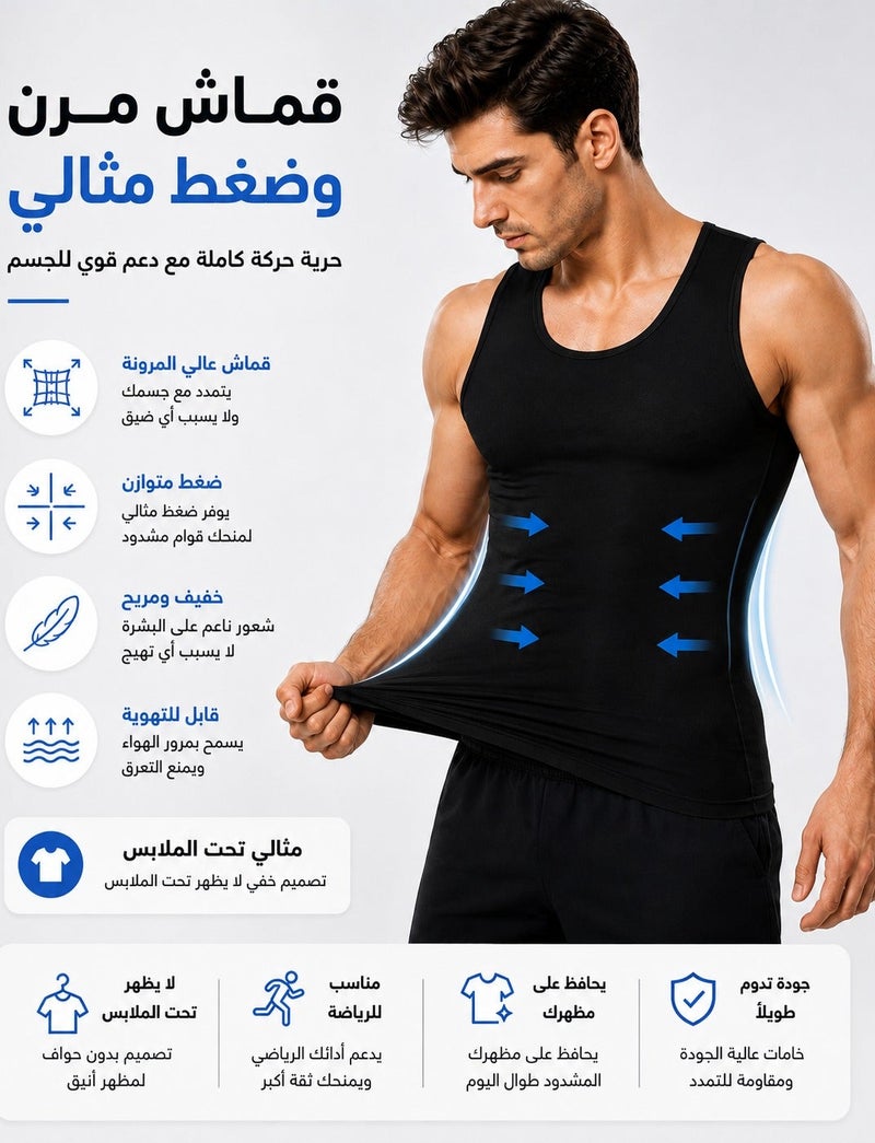 ريلاكس سمارت عبوة من 2 مشد ضاغط الجسم فيست لشد وتنسيق منطقة البطن حزام تنحيف اللون أسود - Image 2
