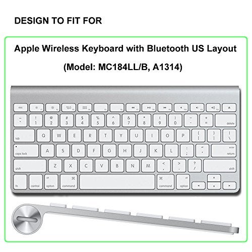 ProElife Ultra Thin Silicone Keyboard Protector Cover Skin for Apple Wireless Keyboard with Bluetooth MC184LL/B (Model A1314, U.S Layout) (Not Fits Magic Keyboard) (Black) - Image 2