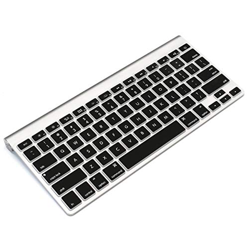 ProElife Ultra Thin Silicone Keyboard Protector Cover Skin for Apple Wireless Keyboard with Bluetooth MC184LL/B (Model A1314, U.S Layout) (Not Fits Magic Keyboard) (Black) - Image 1