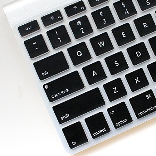 ProElife Ultra Thin Silicone Keyboard Protector Cover Skin for Apple Wireless Keyboard with Bluetooth MC184LL/B (Model A1314, U.S Layout) (Not Fits Magic Keyboard) (Black) - Image 3