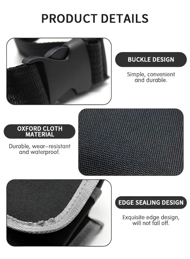 منظم  صندوق السيارة، حقيبة تخزين معلقة في المقعد الخلفي مع 3 أحزمة كتف قابلة للتعديل ومنظم بقالة قابل للطي مع 4 جيوب للسيارة والشاحنات والسيارات الرياضية متعددة الأغراض والشاحنات - Image 3