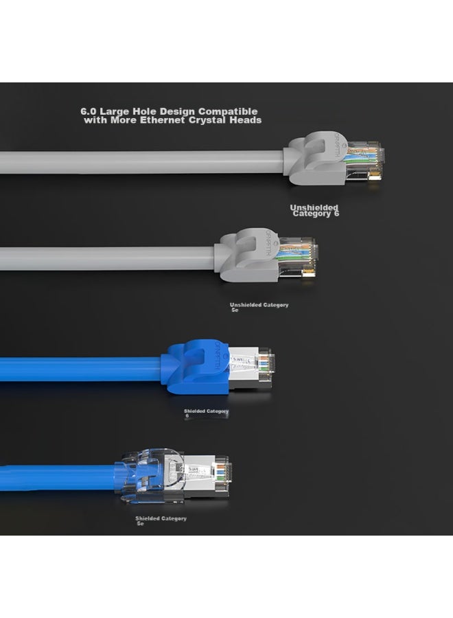 Ofnpftth Network Cable Crystal Head Protective Sleeve, 100 Pieces, Category 6 Network Cable Connector Sleeve, Rj45 Computer Network Cable Protective Sleeve, Wj-15522 Gray - Image 3