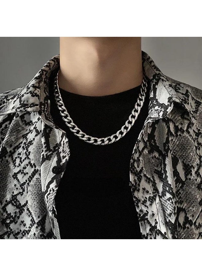 Men’s Cuban Link Chain Necklace – 4mm Wide, 50cm Long, Titanium Steel, Fade-Resistant, Minimalist Hip-Hop Jewelry for Daily Wear - Image 1