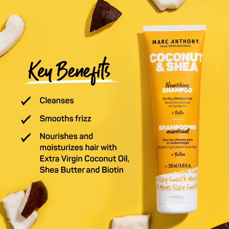 Marc Anthony Oil Shea Butter Hydrating Shampoo Ounces, Coconut, 8.4 Fl Oz - Image 3