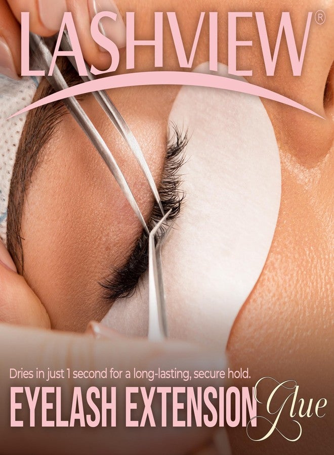 LASHVIEW Eyelash Extensions Glue 1 Sec Dry / 10ml /0.34 fl.oz/Retention 5-6 Weeks Black Adhesive Professional Supplies PV03 - Image 5