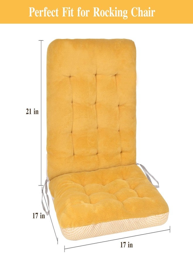 ChezMax Non-Slip Rocking Chair Cushion, Premium Tufted Rocker Seat Back Pad with Ties, Sturdy &Comfort Thick Padding Pillow Chair Mat Cushions for Outdoor/Indoor Office Car Home Dining Room Kitchen Patio-Grey - Image 2