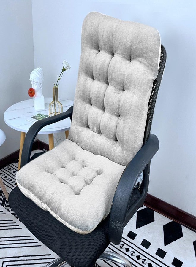 ChezMax Non-Slip Rocking Chair Cushion, Premium Tufted Rocker Seat Back Pad with Ties, Sturdy &Comfort Thick Padding Pillow Chair Mat Cushions for Outdoor/Indoor Office Car Home Dining Room Kitchen Patio-Grey - Image 1