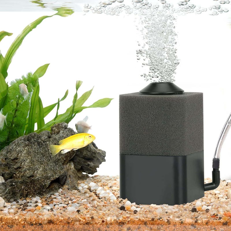 Luckam Aquarium Sponge Filter, Submersible Fish Tank Filter Quiet Aeration Bio Sponge Corner Filter for Breeding Fry Betta Shrimp Fish Tank - Image 1